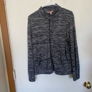 Just juicy couture size medium zip up to gray jacket with detail on pockets